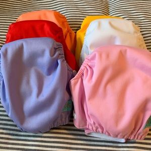 Lot of 6 newborn pocket diapers